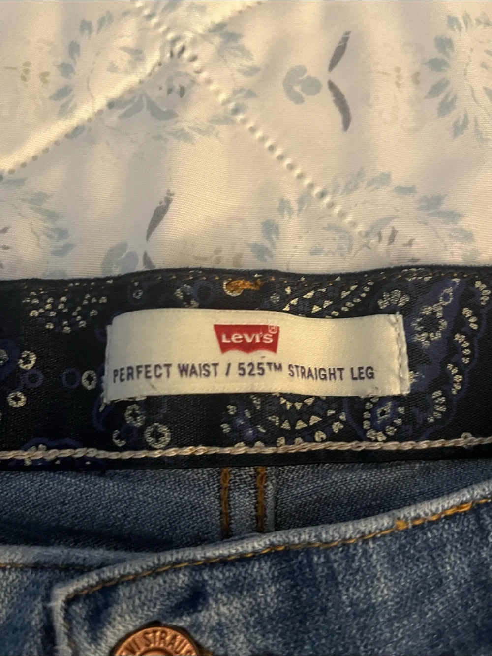 Levi's Women's Medium Blue Perfect Waist 525 Straight-Leg Jeans 14S